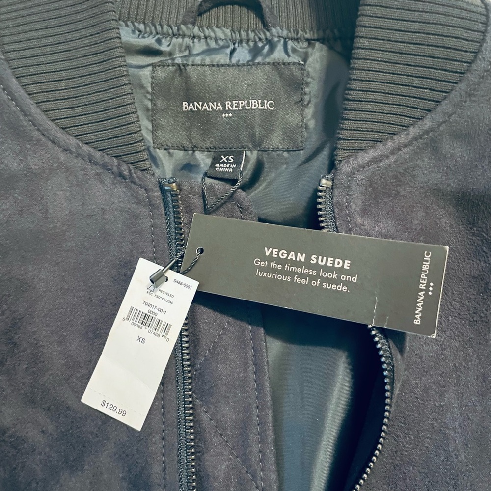 Banana Republic Black Vegan Suede Jacket